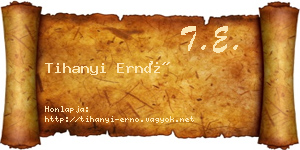 Tihanyi Ernő névjegykártya