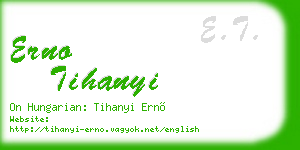 erno tihanyi business card