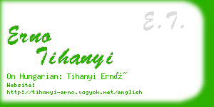 erno tihanyi business card